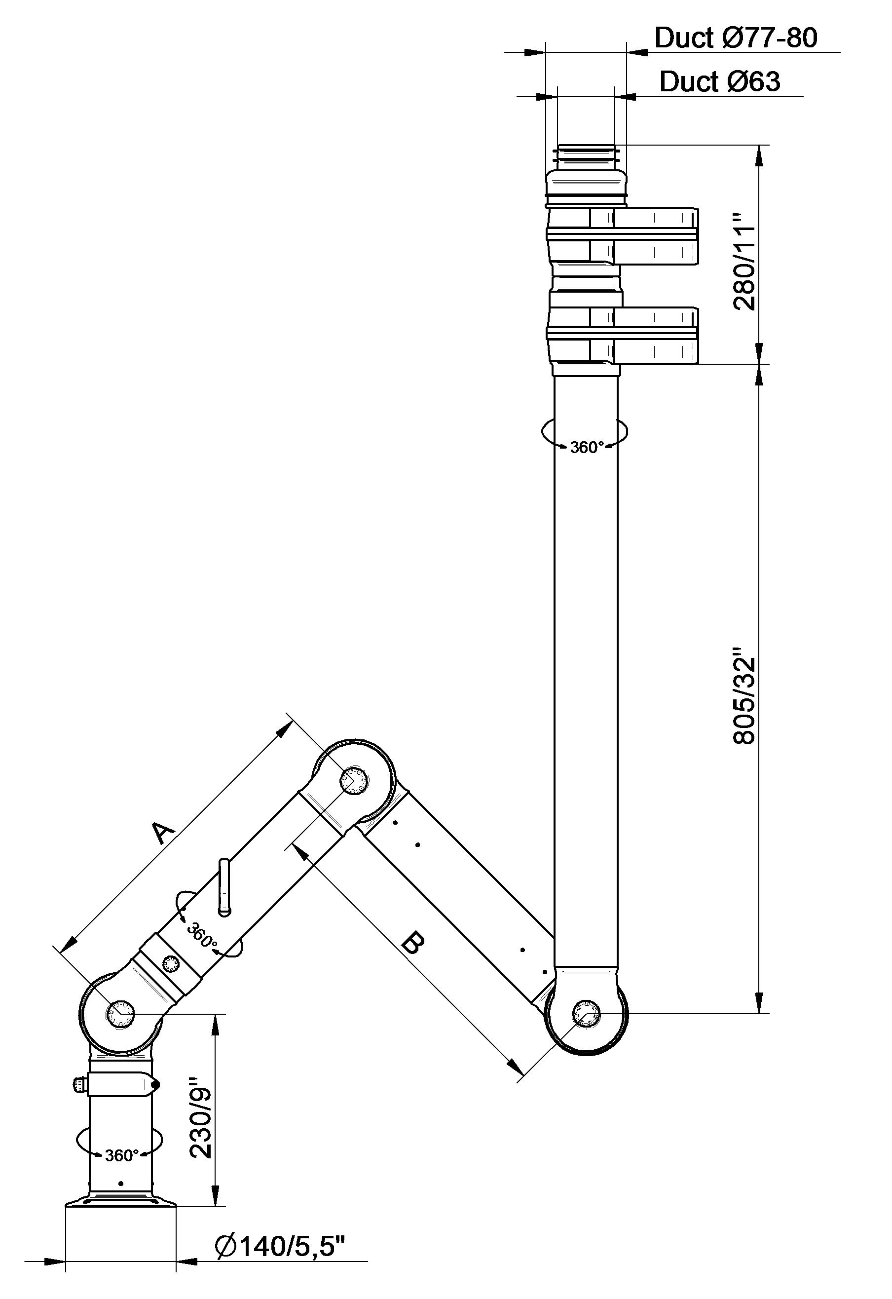 FX2 50 Вытяжной кронштейн