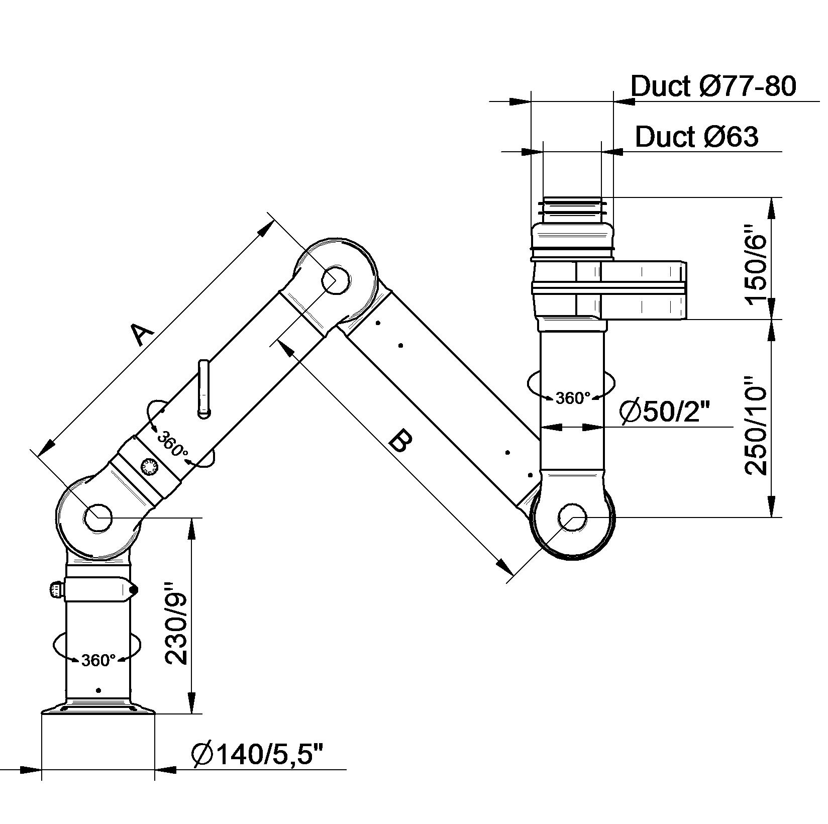 FX2 50 Вытяжной кронштейн