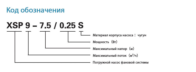 Погружные насосы для канализации из нержавеющей стали XSP-S 0.33л.с.